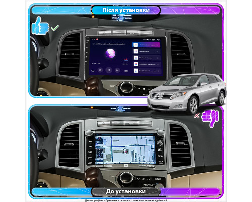 Штатная магнитола Lesko для Toyota Venza I Рестайлинг 2012-2017 экран 9" 4/64Gb CarPlay 4G Wi-Fi GPS Prime
