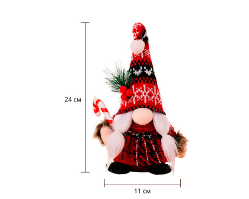 Новогодняя игрушка Рождественский Гном A6-9 24*7 Red