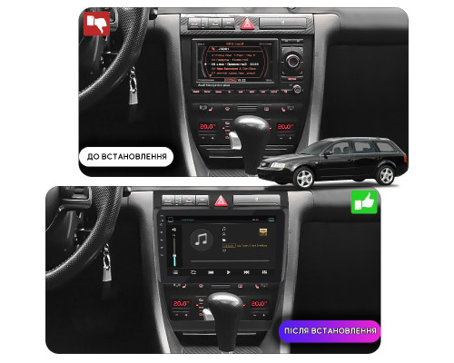 Штатная магнитола Lesko для Audi A6 II (C5) 1997-2001 экран 9" 2/32Gb Wi-Fi GPS Base