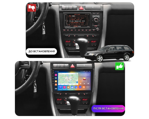 Штатная магнитола Lesko для Audi A6 II (C5) 1997-2001 экран 9" 4/64Gb CarPlay 4G Wi-Fi GPS Prime