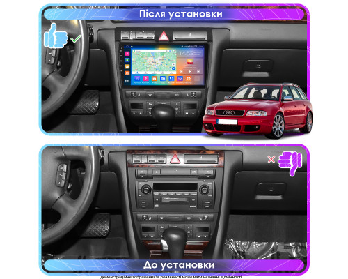 Штатная магнитола Lesko для Audi RS 6 I (C5) 2002-2006 экран 9" 2/32Gb CarPlay 4G Wi-Fi GPS Prime