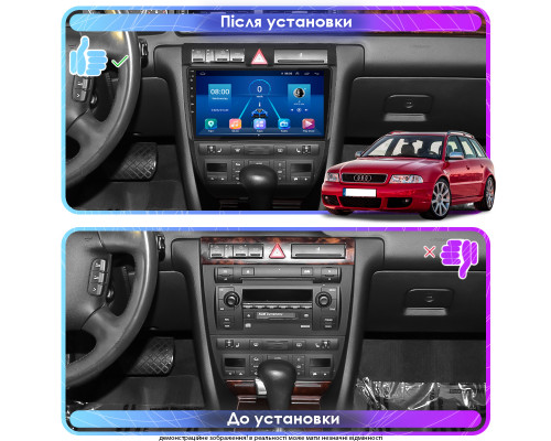 Штатная магнитола Lesko для Audi RS 6 I (C5) 2002-2006 экран 9" 4/64Gb 4G Wi-Fi GPS Top