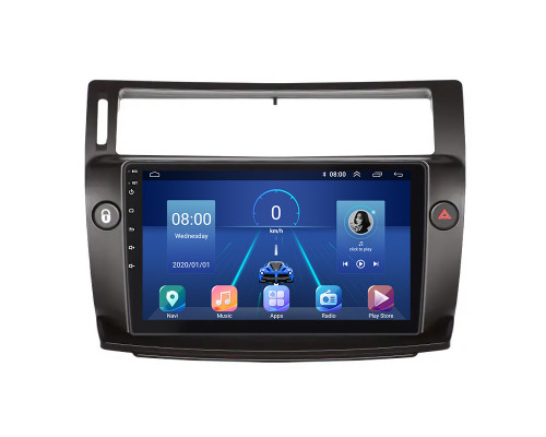Штатная магнитола Lesko для Citroen C4 I 2004-2014 экран 9" 6/128Gb 4G Wi-Fi GPS Top