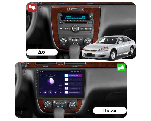 Штатная магнитола Lesko для Chevrolet Impala IX 2006-2016 экран 10" 6/128Gb 4G Wi-Fi GPS Top