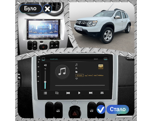 Штатная магнитола Lesko для Dacia Duster I Рестайлинг 2013-2017 экран 9" 2/32Gb Wi-Fi GPS Base