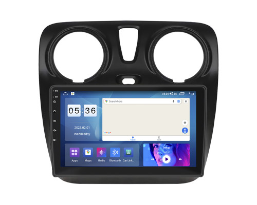 Штатная магнитола Lesko для Dacia Lodgy ver 2 2017-н.в экран 9" 4/64Gb CarPlay 4G Wi-Fi GPS Prime