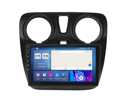 Штатная магнитола Lesko для Dacia Sandero II Рестайлинг ver 2 2016-2020 экран 9" 2/32Gb CarPlay 4G Wi-Fi GPS Prime