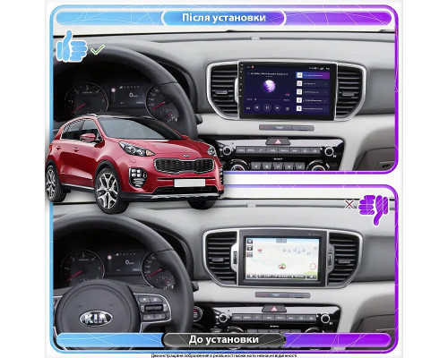 Штатная магнитола Lesko для Kia Sportage IV ver 2 2016-2018 экран 9" 2/32Gb Wi-Fi GPS Base