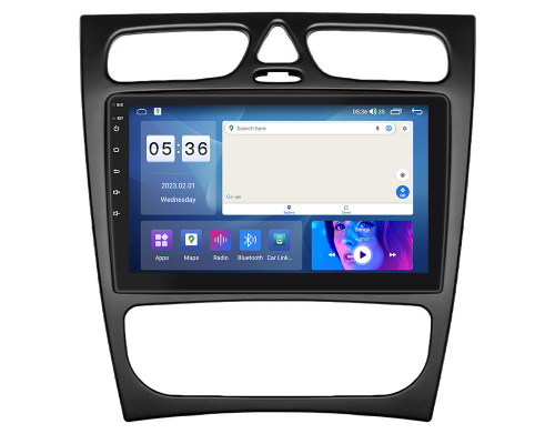 Штатная магнитола Lesko для Mercedes-Benz C-Класс II (W203) 2000-2004 экран 9" 4/64Gb CarPlay 4G Wi-Fi GPS Prime