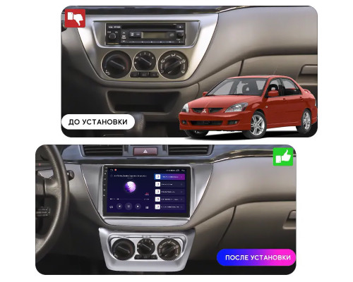 Штатная магнитола Lesko для Mitsubishi Lancer Evolution VII 2001-2003 экран 9" 2/32Gb CarPlay 4G Wi-Fi GPS Prime