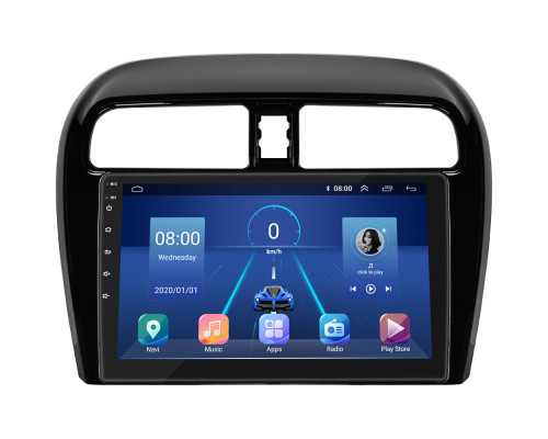 Штатная магнитола Lesko для Mitsubishi Mirage VI 2012-2015 экран 9" 4/64Gb 4G Wi-Fi GPS Top