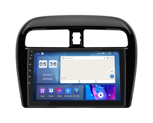 Штатная магнитола Lesko для Mitsubishi Mirage VI Рестайлинг 2015-2019 экран 9" 2/32Gb CarPlay 4G Wi-Fi GPS Prime