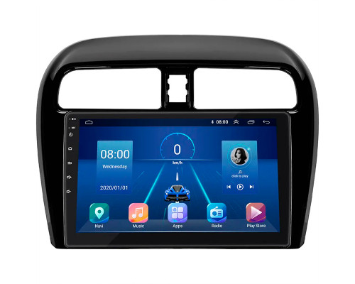 Штатная магнитола Lesko для Mitsubishi Mirage VI Рестайлинг 2015-2019 экран 9" 6/128Gb 4G Wi-Fi GPS Top