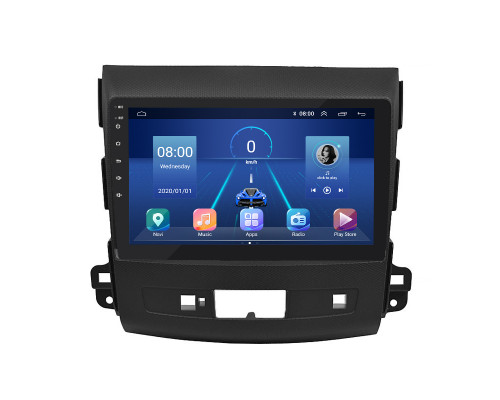 Штатная магнитола Lesko для Mitsubishi Outlander II Рестайлинг 2009-2013 экран 9" 6/128Gb 4G Wi-Fi GPS Top
