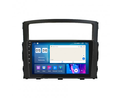 Штатная магнитола Lesko для Mitsubishi Pajero IV Рестайлинг 2 2014-н.в. экран 9" 4/64Gb CarPlay 4G Wi-Fi GPS Prime