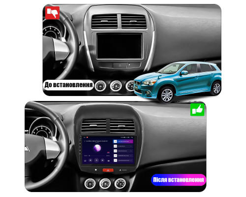 Штатная магнитола Lesko для Mitsubishi RVR III 2010-2012 экран 10" 4/64Gb CarPlay 4G Wi-Fi GPS Prime