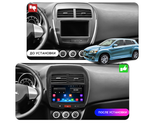 Штатная магнитола Lesko для Mitsubishi RVR III Рестайлинг 2012-2017 экран 10" 2/32Gb Wi-Fi GPS Base