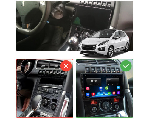 Штатная магнитола Lesko для Peugeot 5008 I Рестайлинг 2013-2016 экран 9" 2/32Gb Wi-Fi GPS Base