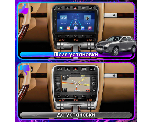Штатная магнитола Lesko для Porsche Cayenne I (955) 2002-2007 экран 9" 6/128Gb 4G Wi-Fi GPS Top