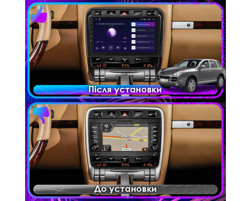 Штатная магнитола Lesko для Porsche Cayenne I Рестайлинг (957) 2007-2010 экран 9" 4/64Gb CarPlay 4G Wi-Fi GPS Prime