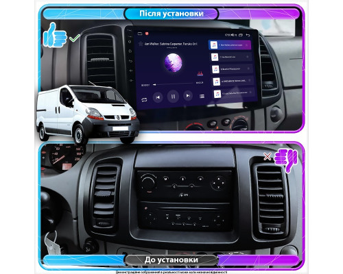 Штатная магнитола Lesko для Renault Trafic II 2001-2006 экран 10" 2/32Gb 4G Wi-Fi GPS Top