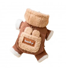 Комбинезон с капюшоном для собак Lucky 2410SXMJ0173 тедди с петлей для поводка Brown M