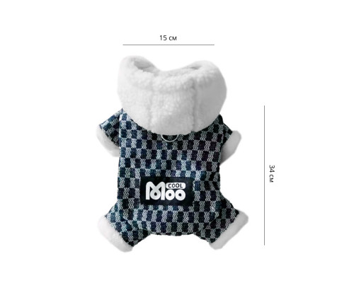Комбинезон с капюшоном для собак Moo 2410SXMJ0172 тедди с петлей для поводка Dark Blue S