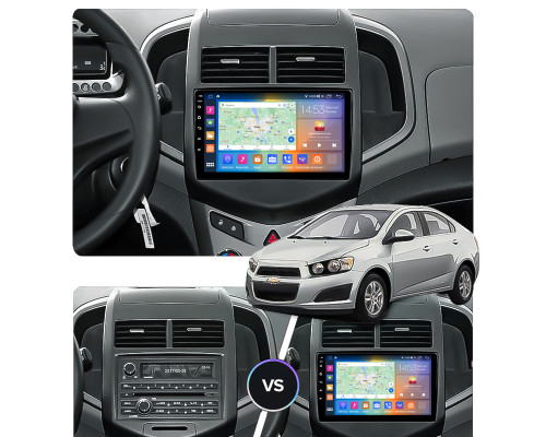 Штатная магнитола Lesko для Chevrolet Sonic I 2011-2016 экран 9" 4/64Gb CarPlay 4G Wi-Fi GPS Prime