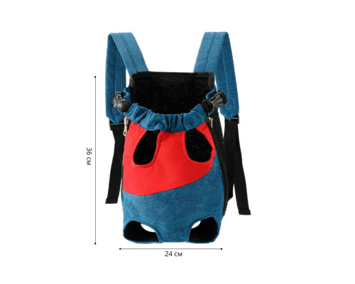 Рюкзак- кенгуру для животных A10010-BR Red Blue L