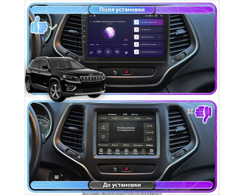Штатная магнитола Lesko для Jeep Cherokee V (KL) Рестайлинг 2018-н.в экран 10" 6/128Gb 4G Wi-Fi GPS Top