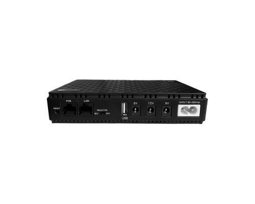 ИБП Andes DC10 для WI-Fi роутера 5V 9V 12V 10400mAh с защитой от короткого замыкания Black