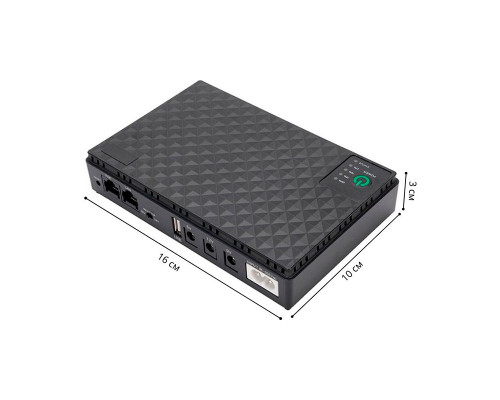 ИБП Andes DC10 для WI-Fi роутера 5V 9V 12V 10400mAh с защитой от короткого замыкания Black