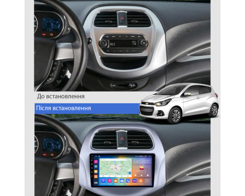 Штатная магнитола Lesko для Chevrolet Spark III (M300) Рестайлинг 2020-н.в. экран 9" 2/32Gb CarPlay 4G Wi-Fi GPS Prime