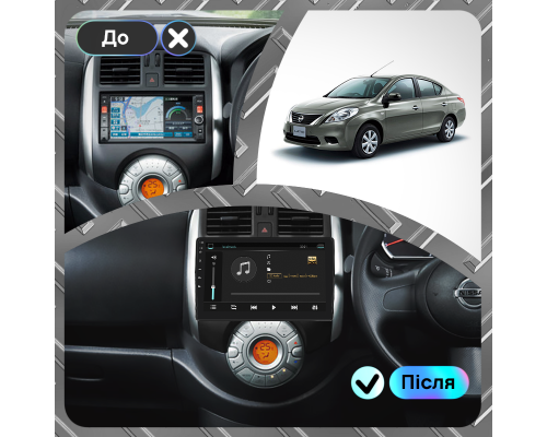 Штатная магнитола Lesko для Nissan Latio I (N17) 2012-2014 экран 9" 2/32Gb Wi-Fi GPS Base