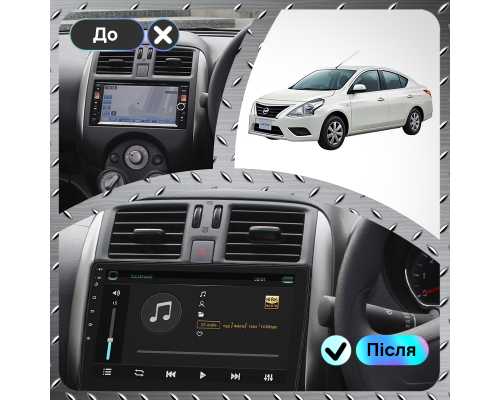 Штатная магнитола Lesko для Nissan Latio I (N17) Рестайлинг 2014-2016 экран 9" 2/32Gb Wi-Fi GPS Base