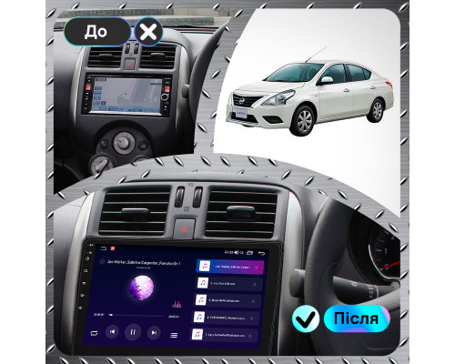 Штатная магнитола Lesko для Nissan Latio I (N17) Рестайлинг 2014-2016 экран 9" 4/64Gb CarPlay 4G Wi-Fi GPS Prime