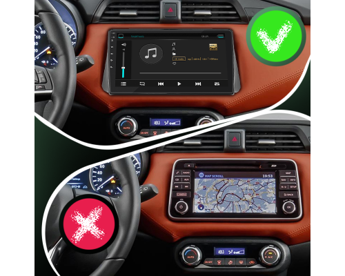 Штатная магнитола Lesko для Nissan Micra V 2017-н.в. экран 9" 2/32Gb Wi-Fi GPS Base