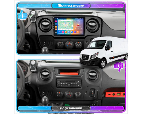 Штатная магнитола Lesko для Nissan NV400 I 2010-н.в. экран 10" 2/32Gb CarPlay 4G Wi-Fi GPS Prime
