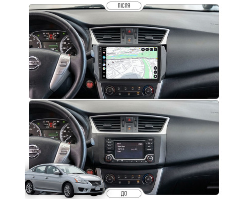 Штатная магнитола Lesko для Nissan Sentra VII (B17) 2012-2017 экран 10" 6/128Gb 4G Wi-Fi GPS Top