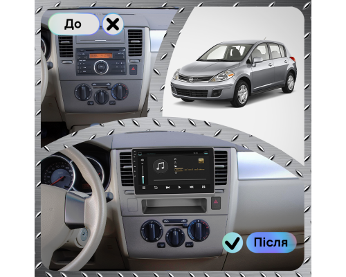 Штатная магнитола Lesko для Nissan Versa I 2006-2012 экран 9" 2/32Gb Wi-Fi GPS Base