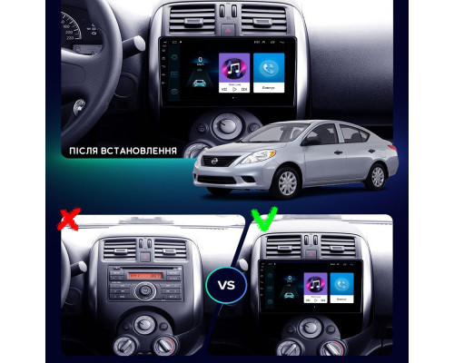 Штатная магнитола Lesko для Nissan Versa II 2012-2014 экран 9" 2/32Gb Wi-Fi GPS Base