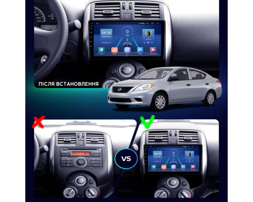 Штатная магнитола Lesko для Nissan Versa II 2012-2014 экран 9" 2/32Gb 4G Wi-Fi GPS Top