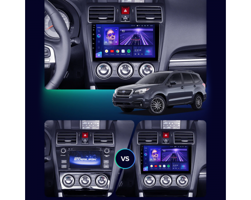 Штатная магнитола Lesko для Subaru Forester IV Рестайлинг 2015-2016 экран 9" 2/32Gb Wi-Fi GPS Base
