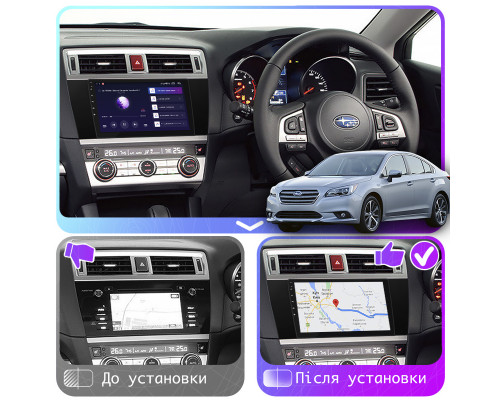 Штатная магнитола Lesko для Subaru Legacy VI 2014-2017 экран 9" 2/32Gb CarPlay 4G Wi-Fi GPS Prime
