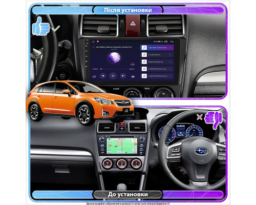 Штатная магнитола Lesko для Subaru XV I Рестайлинг 2015-2017 экран 9" 4/64Gb 4G Wi-Fi GPS Top