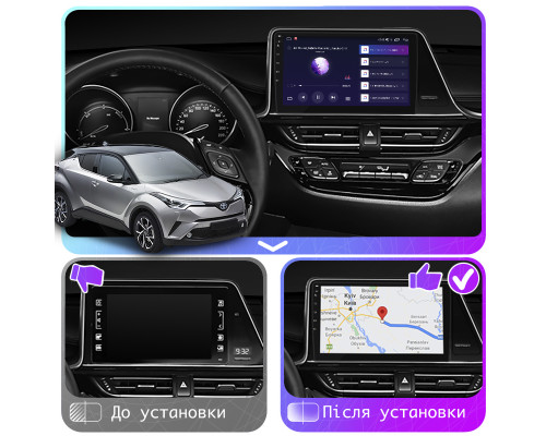 Штатная магнитола Lesko для Toyota C-HR I 2016-2019 экран 9" 2/32Gb CarPlay 4G Wi-Fi GPS Prime