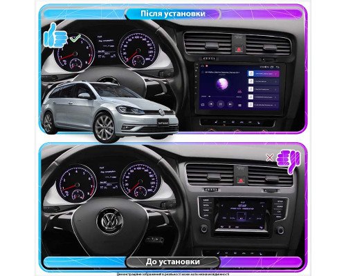 Штатная магнитола Lesko для Volkswagen Golf VII Рестайлинг 2017-н.в. экран 10" 6/128Gb 4G Wi-Fi GPS Top
