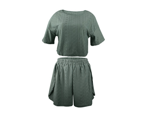 Женский комплект для дома и сна SM24107A футболка и шорты женская пижама Green M
