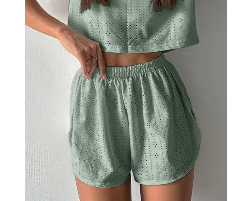 Женский комплект для дома и сна SM24107A футболка и шорты женская пижама Green M