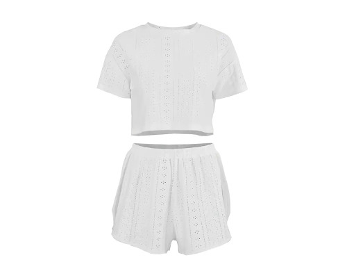 Женский комплект для дома и сна SM24107A футболка и шорты женская пижама White L